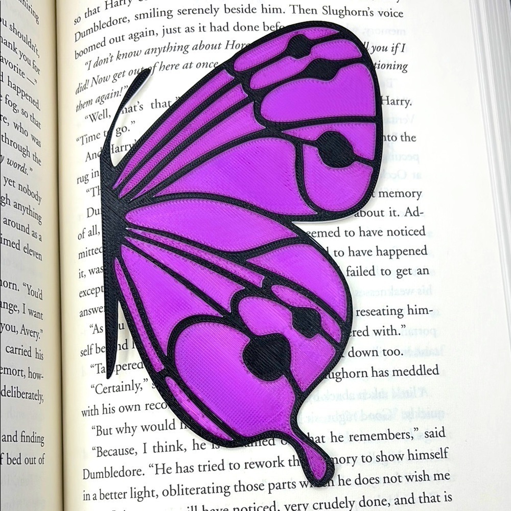 Purple Butterfly 3D Printed Bookmark
